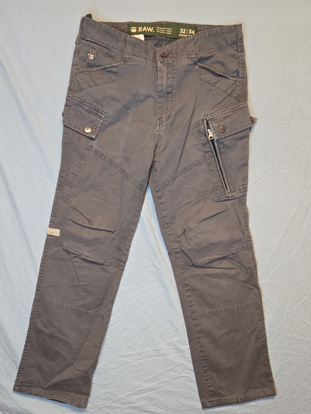 G-Star Raw Multi Pocket Slate Gray Roxic Straight Leg Cargo Pants